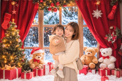 クリスマスのフォトコーナー